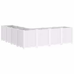 vidaXL Garden Planter Outdoor Flower Pot Balcony Herb Planter Pot Box White PP - Additional view 4