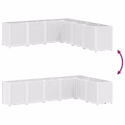 vidaXL Garden Planter Outdoor Flower Pot Balcony Herb Planter Pot Box White PP - Additional view 5
