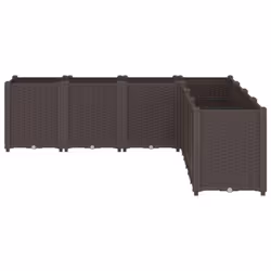vidaXL Garden Planter Outdoor Flower Pot Balcony Herb Planter Pot Box Brown PP
