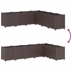 vidaXL Garden Planter Outdoor Flower Pot Balcony Herb Planter Pot Box Brown PP - Additional view 5