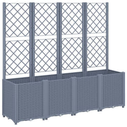 vidaXL Garden Planter with Trellis Plant Pot Flower Pot Planter Blue Grey PP