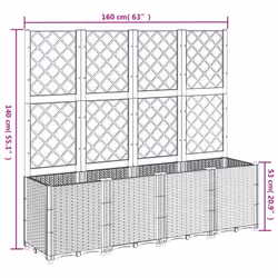 vidaXL Garden Planter with Trellis Patio Flower Pot Planter Box Light Grey PP - Additional view 7