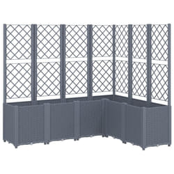 vidaXL Garden Planter with Trellis Plant Pot Flower Pot Planter Blue Grey PP