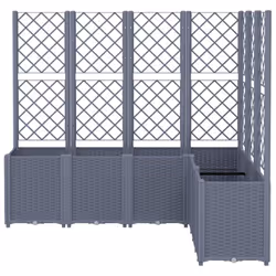 vidaXL Garden Planter with Trellis Plant Pot Flower Pot Planter Blue Grey PP