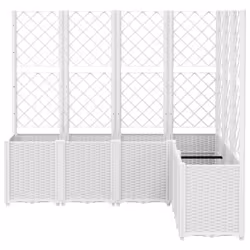 vidaXL Garden Planter with Trellis Outdoor Flower Pot Planter Pot Box White PP