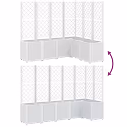 vidaXL Garden Planter with Trellis Outdoor Flower Pot Planter Pot Box White PP - Additional view 5