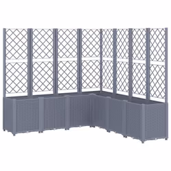 vidaXL Garden Planter with Trellis Plant Pot Flower Pot Planter Blue Grey PP
