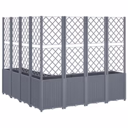 vidaXL Garden Planter with Trellis Plant Pot Flower Pot Planter Blue Grey PP - Additional view 4
