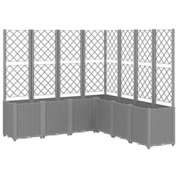 vidaXL Garden Planter with Trellis Patio Flower Pot Planter Box Light Grey PP