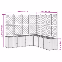 vidaXL Garden Planter with Trellis Patio Flower Pot Planter Box Light Grey PP - Additional view 8