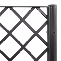 vidaXL Garden Planter with Trellis Outdoor Flower Pot Planter Pot Box Black PP - Additional view 7