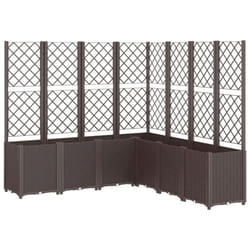 vidaXL Garden Planter with Trellis Outdoor Flower Pot Planter Pot Box Brown PP