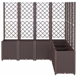 vidaXL Garden Planter with Trellis Outdoor Flower Pot Planter Pot Box Brown PP