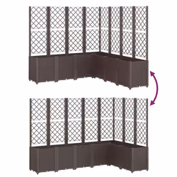 vidaXL Garden Planter with Trellis Outdoor Flower Pot Planter Pot Box Brown PP - Additional view 5