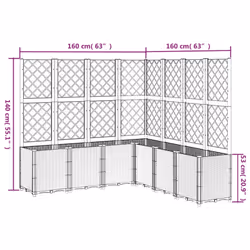 vidaXL Garden Planter with Trellis Outdoor Flower Pot Planter Pot Box Brown PP - Additional view 8