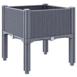vidaXL Garden Planter with Legs Plant Pot Flower Pot Planter Blue Grey PP - Additional view 5