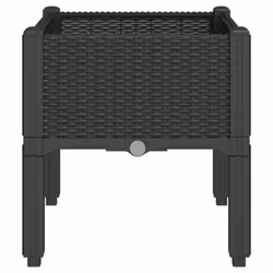 vidaXL Garden Planter with Legs Outdoor Flower Pot Planter Pot Box Black PP - Additional view 4