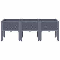 vidaXL Garden Planter with Legs Plant Pot Flower Pot Planter Blue Grey PP - Additional view 2