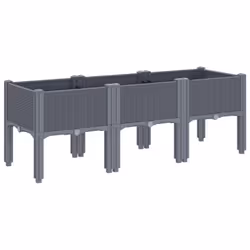 vidaXL Garden Planter with Legs Plant Pot Flower Pot Planter Blue Grey PP - Additional view 4