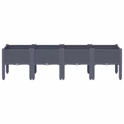 vidaXL Garden Planter with Legs Plant Pot Flower Pot Planter Blue Grey PP - Additional view 2