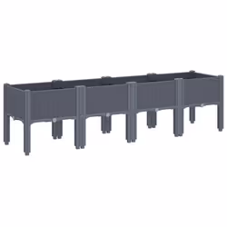 vidaXL Garden Planter with Legs Plant Pot Flower Pot Planter Blue Grey PP - Additional view 4