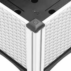 vidaXL Garden Planter with Trellis Patio Flower Pot Planter Box Light Grey PP - white, 80 x 40 x 142 cm - Additional view 5