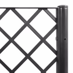 vidaXL Garden Planter with Trellis Patio Flower Pot Planter Box Light Grey PP - black, 120 x 40 x 142 cm - Additional view 6