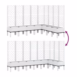 vidaXL Garden Planter with Trellis Patio Flower Pot Planter Box Light Grey PP - white, 200 x 160 x 142 cm - Additional view 5