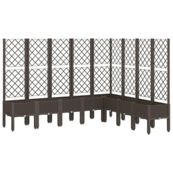 vidaXL Garden Planter with Trellis Patio Flower Pot Planter Box Light Grey PP - brown, 200 x 160 x 142 cm