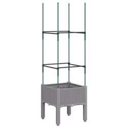 vidaXL Garden Planter with Trellis Grey - light grey, 41 x 40 x 142,5 cm