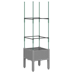vidaXL Garden Planter with Trellis Grey - light grey, 41 x 40 x 142,5 cm