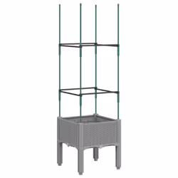 vidaXL Garden Planter with Trellis Grey - light grey, 41 x 40 x 142,5 cm - Additional view 4