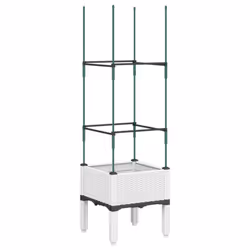 vidaXL Garden Planter with Trellis Grey - white, 43 x 40 x 142,5 cm
