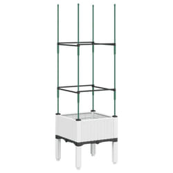 vidaXL Garden Planter with Trellis Grey - white, 43 x 40 x 142,5 cm