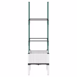 vidaXL Garden Planter with Trellis Grey - white, 43 x 40 x 142,5 cm