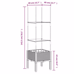 vidaXL Garden Planter with Trellis Grey - white, 43 x 40 x 142,5 cm - Additional view 6