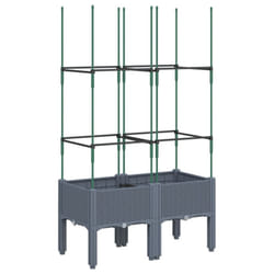 vidaXL Garden Planter with Trellis Grey - grey, 80 x 40 x 142,5 cm