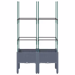 vidaXL Garden Planter with Trellis Grey - grey, 80 x 40 x 142,5 cm