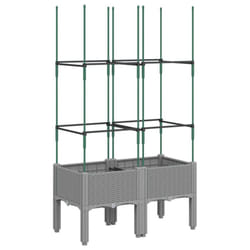 vidaXL Garden Planter with Trellis Grey - light grey, 80 x 40 x 142,5 cm