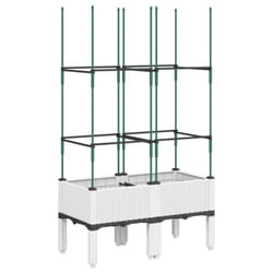 vidaXL Garden Planter with Trellis Grey - white, 80 x 40 x 142,5 cm