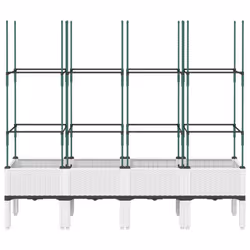 vidaXL Garden Planter with Trellis Grey - white, 160 x 40 x 142,5 cm