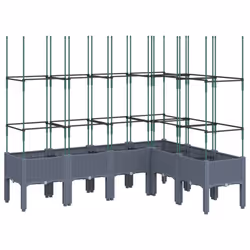vidaXL Garden Planter with Trellis Grey - grey, 160 x 120 x 142,5 cm