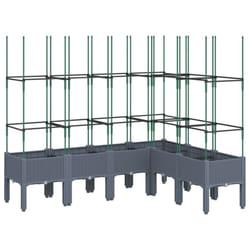vidaXL Garden Planter with Trellis Grey - grey, 160 x 120 x 142,5 cm