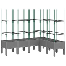vidaXL Garden Planter with Trellis Grey - light grey, 160 x 120 x 142,5 cm