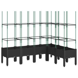 vidaXL Garden Planter with Trellis Grey - black, 160 x 120 x 142,5 cm
