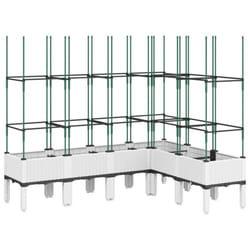 vidaXL Garden Planter with Trellis Grey - white, 160 x 120 x 142,5 cm