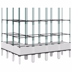 vidaXL Garden Planter with Trellis Grey - white, 160 x 120 x 142,5 cm - Additional view 4