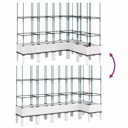 vidaXL Garden Planter with Trellis Grey - white, 160 x 120 x 142,5 cm - Additional view 5