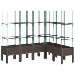 vidaXL Garden Planter with Trellis Grey - brown, 160 x 120 x 142,5 cm