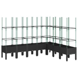 vidaXL Garden Planter with Trellis Grey - black, 200 x 160 x 142,5 cm